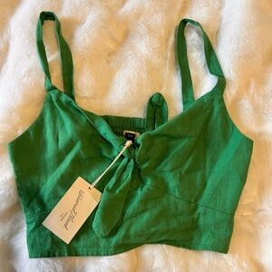 Universal Thread Green Tie-Front Crop Top